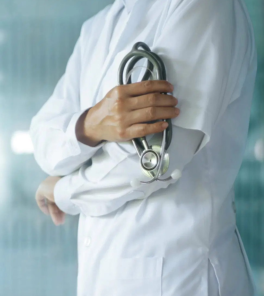 Medical professional with a stethoscope 